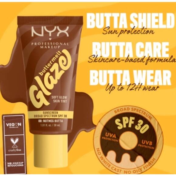 K-Care: NYX Professional Makeup Buttermelt Glaze Soft Glow Skin Tint SPF 30 - Picture 3 of 5